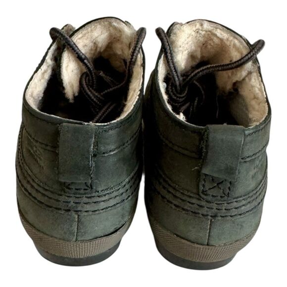 Ugg MAGPIE 5185 Dark Green Waterproof Leather Duck Shoe Sheepskin Ankle Boots 7 - Picture 3 of 5